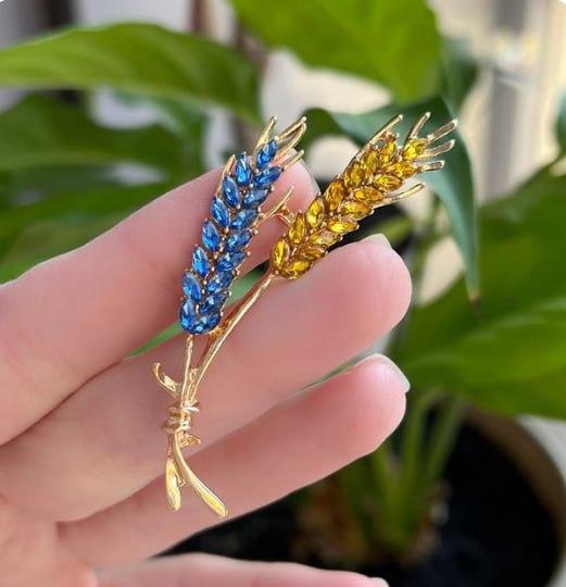 Брошка патріотична Колосок Жовто-блакитний (26086360) - фото 3