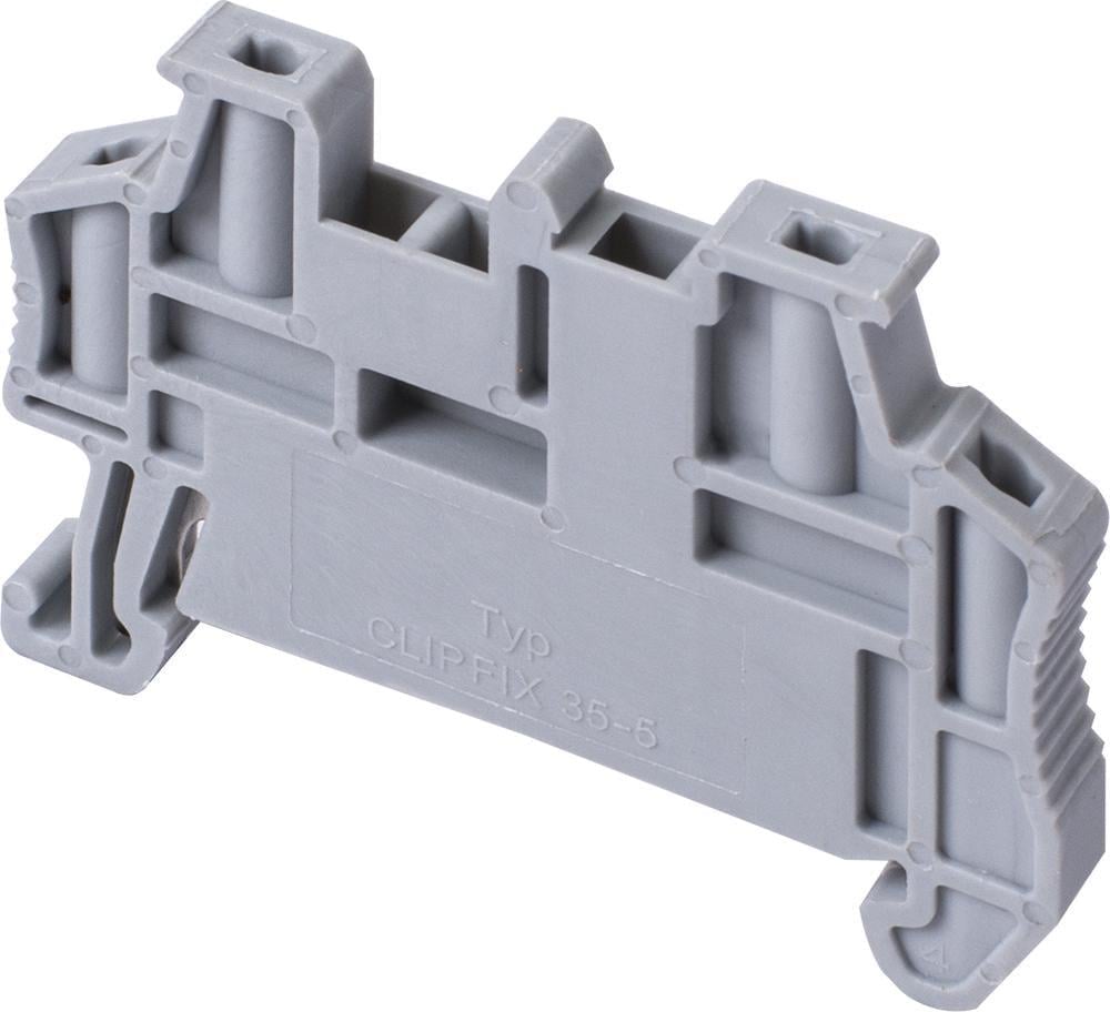Фіксатор для набірних клем E.NEXT e.tc.din.spring.end на DIN-рейку Сірий (s070021)