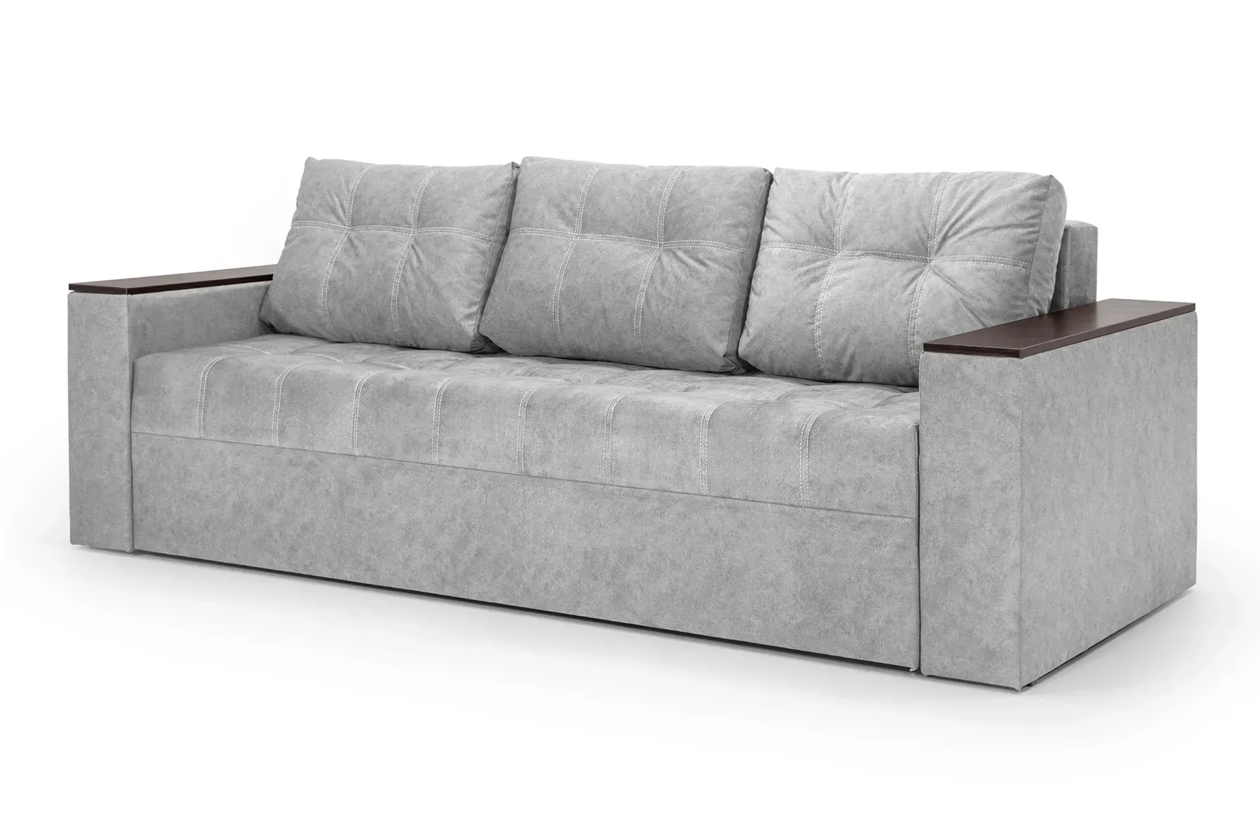 Диван Комфорт велюр 235х98 см Светло-серый (25484741)