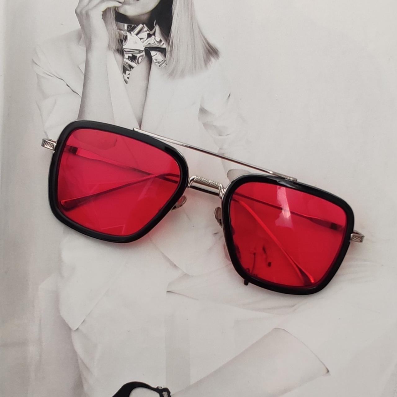 Солнцезащитные очки Тони Старка Красный/Серебрянный