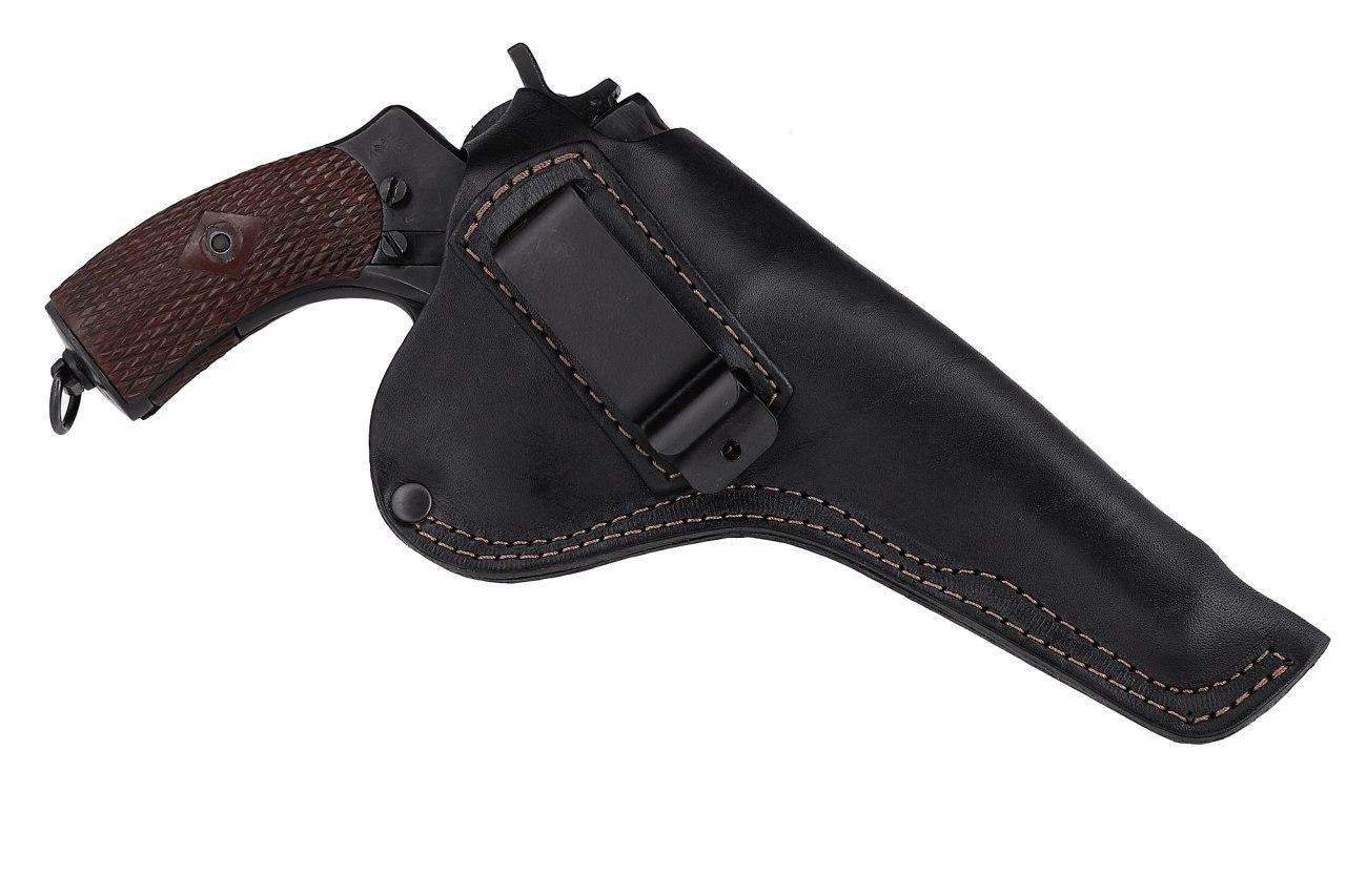 Кобура для Наган поясная не формованная кожаная со скобой Черный (13202) - фото 3 Кобура для Наган поясная не формованная кожаная со скобой Черный (13202) - фото 3