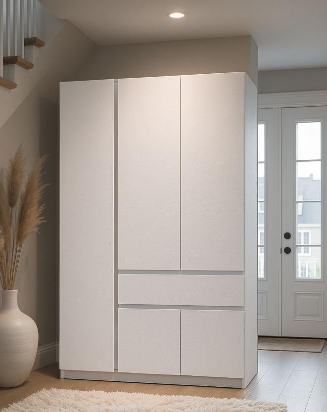 Шафа сучасна Майстер Форм Брайт лівостороння 1221х520х2000 мм Білий (20448)