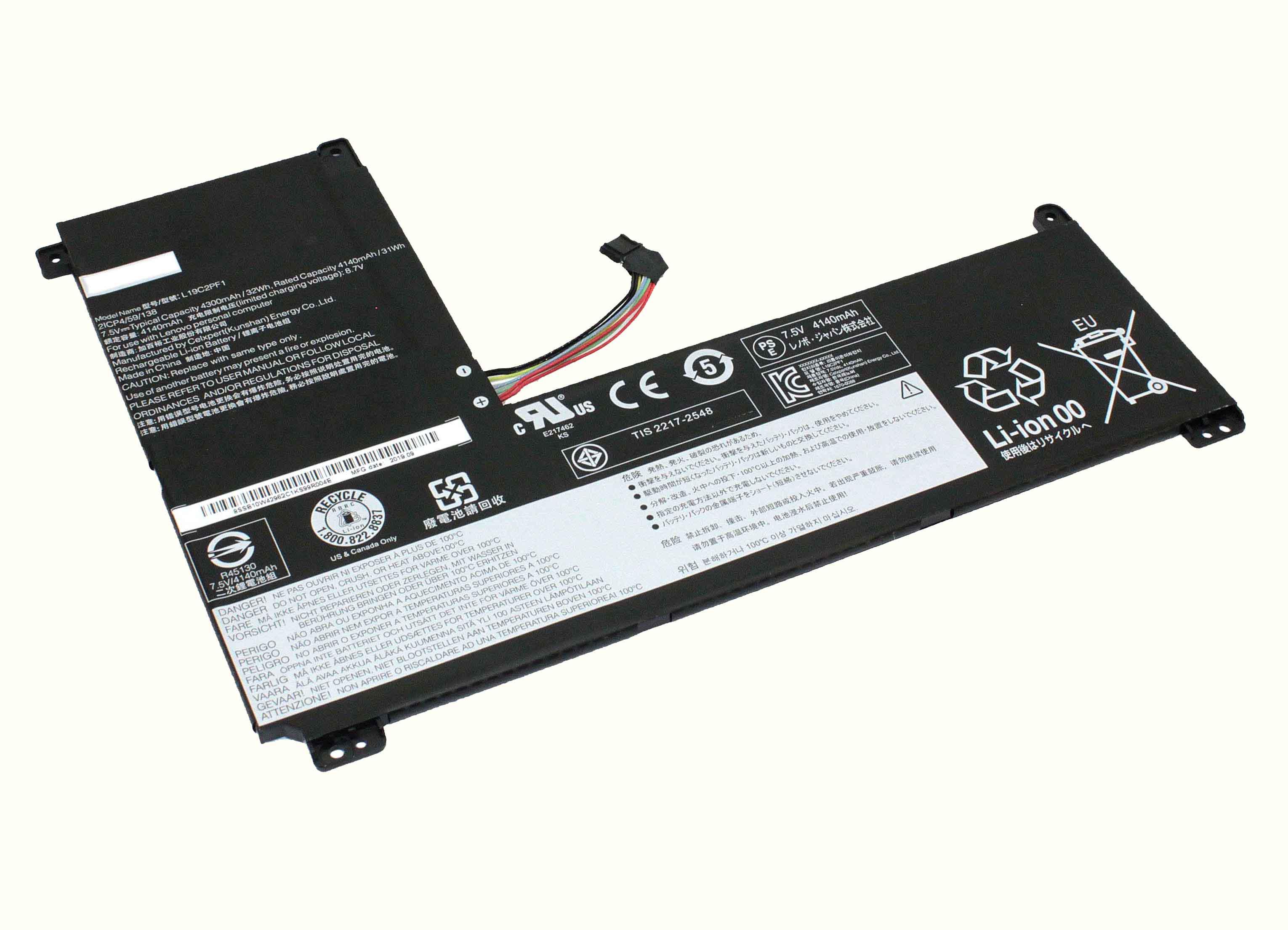 Акумулятор для ноутбука Lenovo L19C2PF1 IdeaPad 1-11IGL05 7,5 V 4300 mAh (080363)