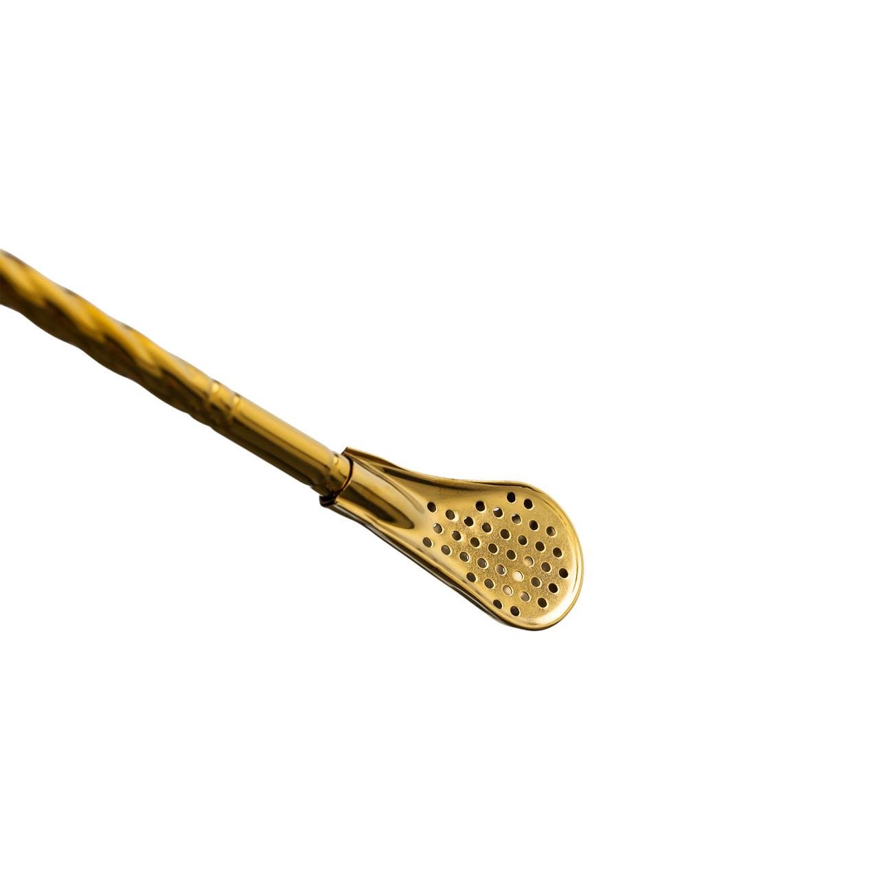 Набор многоразовых ложек-трубочек напитков со щеткой 6 шт. 19,5 см Золотистый (HP-20-56) - фото 5 Набор многоразовых ложек-трубочек напитков со щеткой 6 шт. 19,5 см Золотистый (HP-20-56) - фото 5