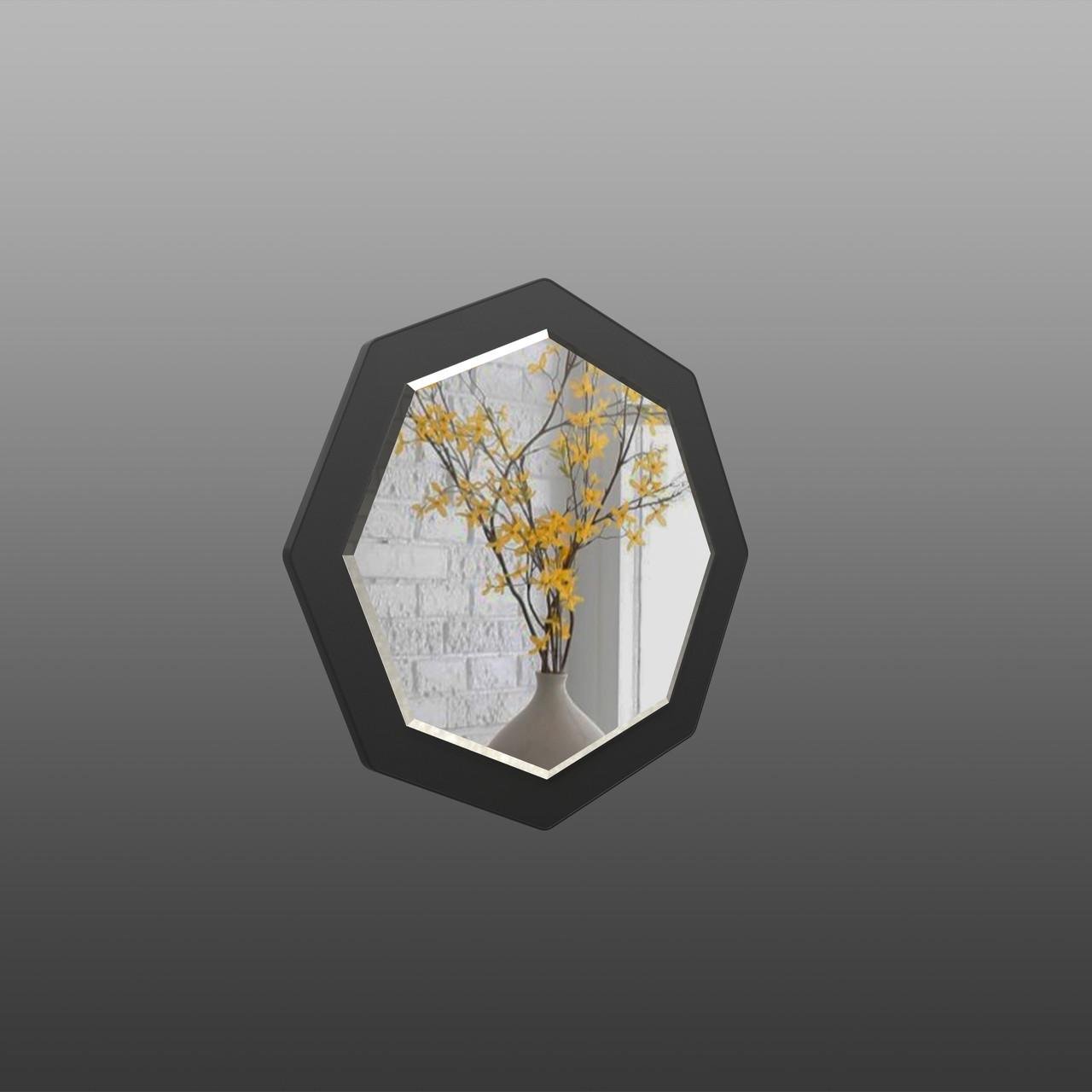 Зеркало настенное с фацетом на основе ЛДСП 60х60 см (Z1 черный) - фото 3 Зеркало настенное с фацетом на основе ЛДСП 60х60 см (Z1 черный) - фото 3