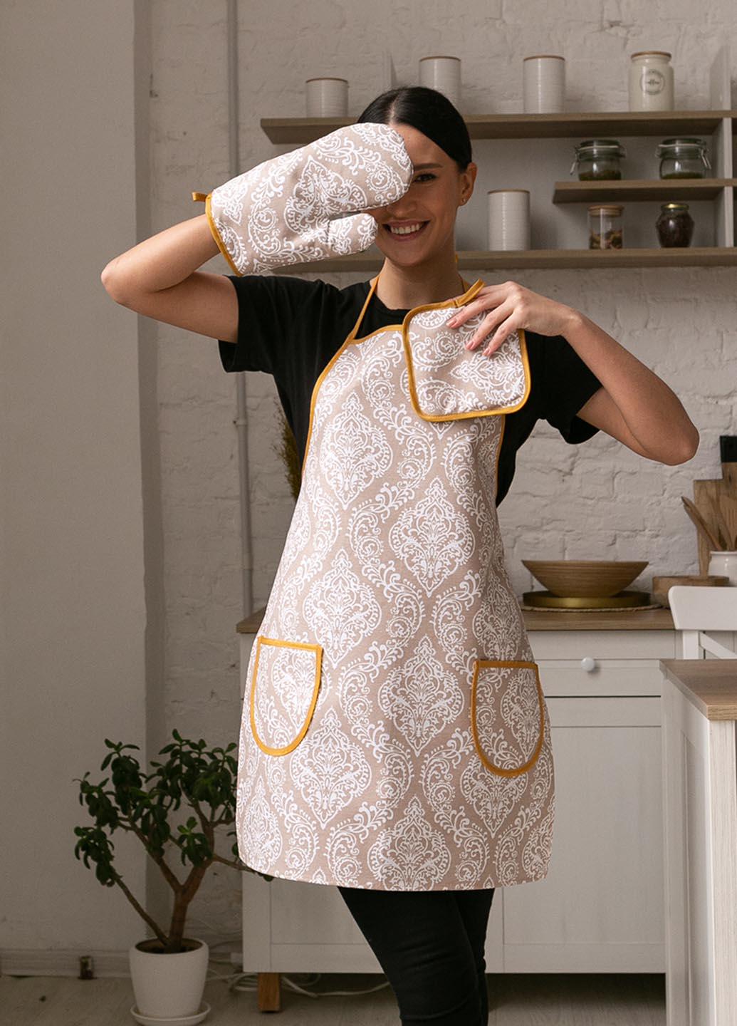 Кухонный набор водоотталкивающий Вензель бежевый 3 шт. (вбжкнв)