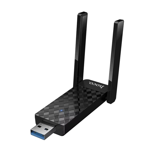 Антенна WiFi-роутер Hoco HI34 WiFi6 USB External Dual Antenna Wireless Network Card Black