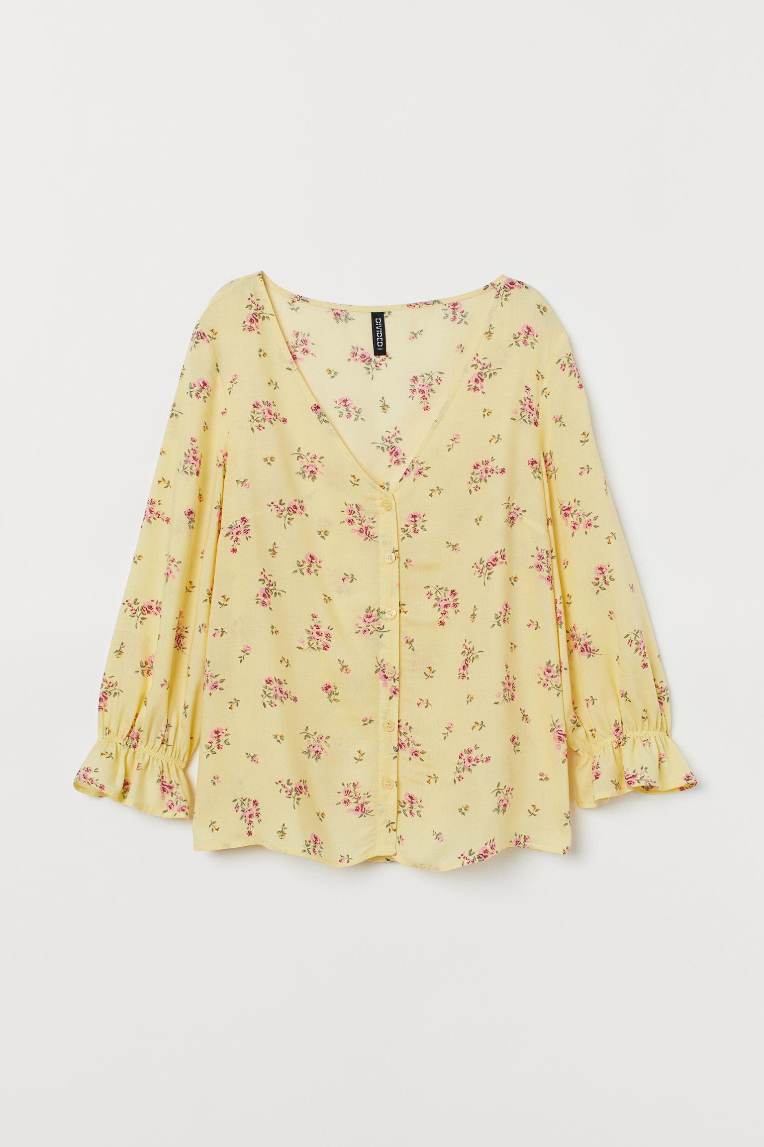 Блуза H&M Квіти р. 40 Жовтий (16117945740)