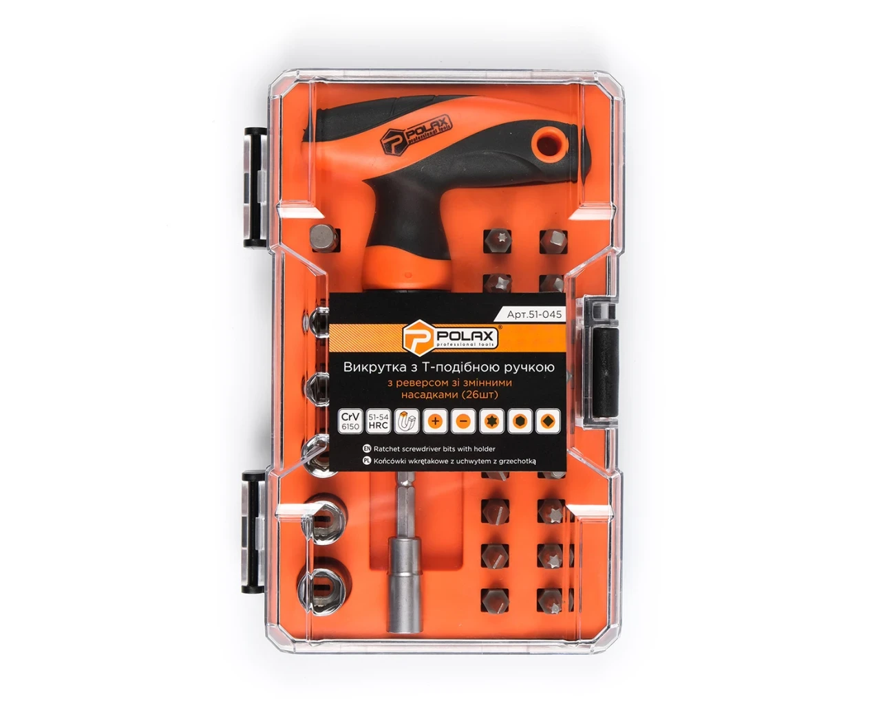 Отвертка с Т-образной ручкой/реверсом/сменными насадками 26 шт. (27558198) - фото 4 Отвертка с Т-образной ручкой/реверсом/сменными насадками 26 шт. (27558198) - фото 4