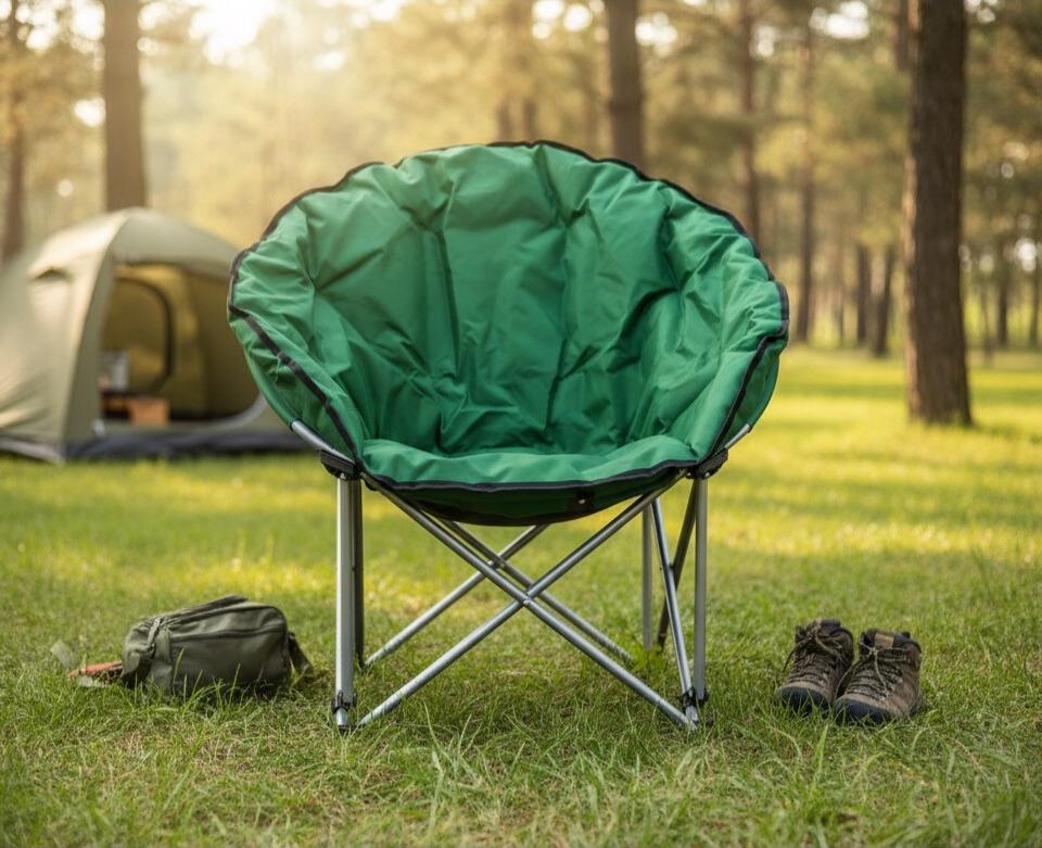 Стілець розкладний туристичний з поліестеру Оксфорда 600D з чохлом 80х70х80 см Зелений (63-1771)