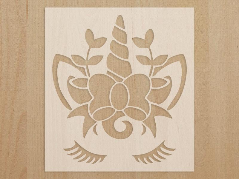 Трафарет многоразовый для стен Единорог 1 мм пластик 500х550 мм