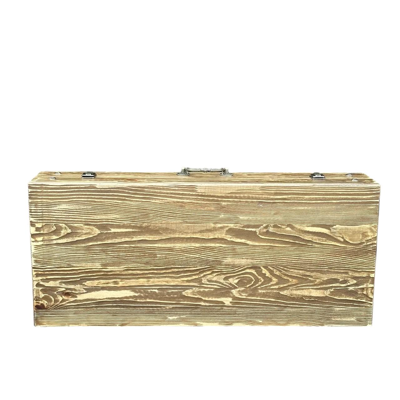 Подарунковий набір шампурів Mzavod Пікнік із нержавіючої сталі в дерев’яному кейсі-стілі 680x300x110 мм (136-17-1191510000853) - фото 5