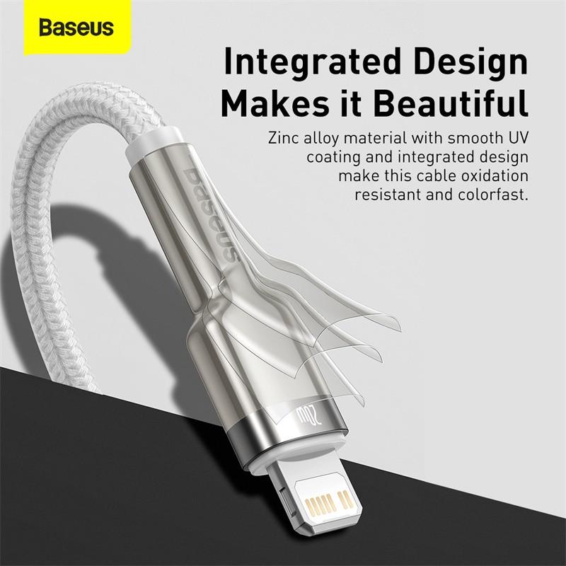 USB кабель BASEUS Type С на Lightning Cafule Series Metal Data Cable 2 м 20W PD White - фото 5