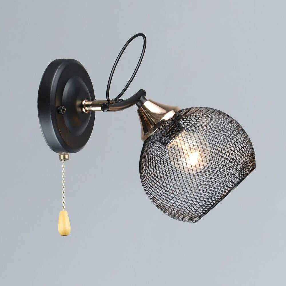 Світильник настінний Light House SRS-20283/1W BK/FGD Чорний/Золотий