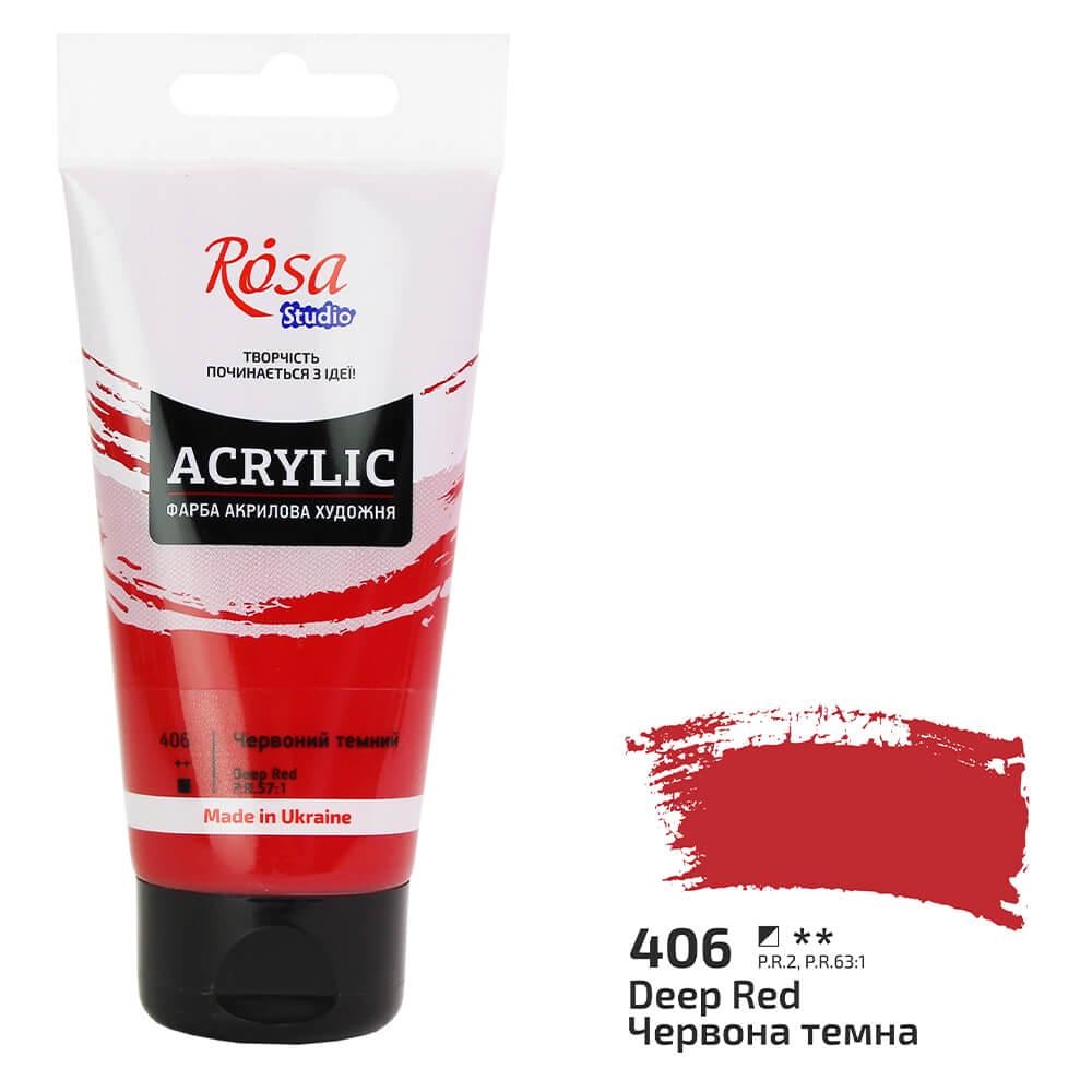 Акрилова фарба Rosa Studio 406 75 мл Червоний темний (32241406) - фото 1 Акрилова фарба Rosa Studio 406 75 мл Червоний темний (32241406) - фото 1
