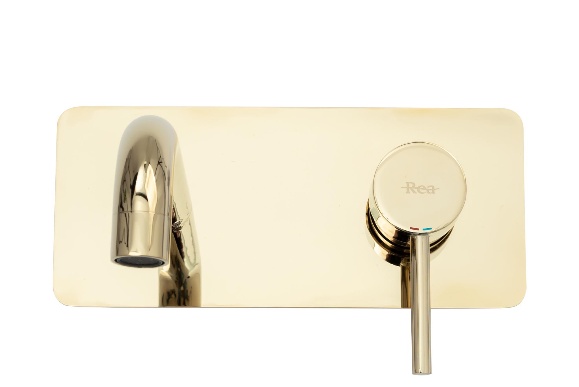 Смеситель для умывальника CUBO REA VIVA B6251 reac-00000000550 настенный однорычажный Золотой (165183) - фото 3 Смеситель для умывальника CUBO REA VIVA B6251 reac-00000000550 настенный однорычажный Золотой (165183) - фото 3