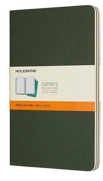 Набор блокнотов Moleskine Cahier средних 3 шт. Зеленый (CH016K15)