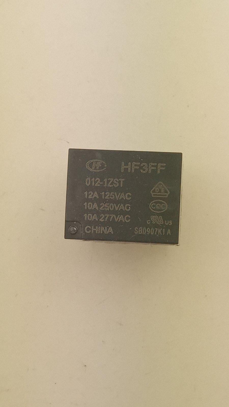 Реле Hohgfa HF3FF-012-1ZST 12VDC 10A 277VAC 19x15.2x15.5 (23946)