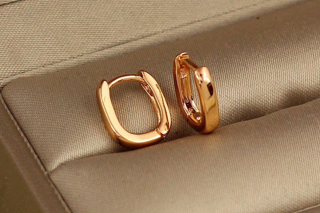 Серьги Xuping Jewelry Тонкий овал 1 см Золотистый (2189677285)