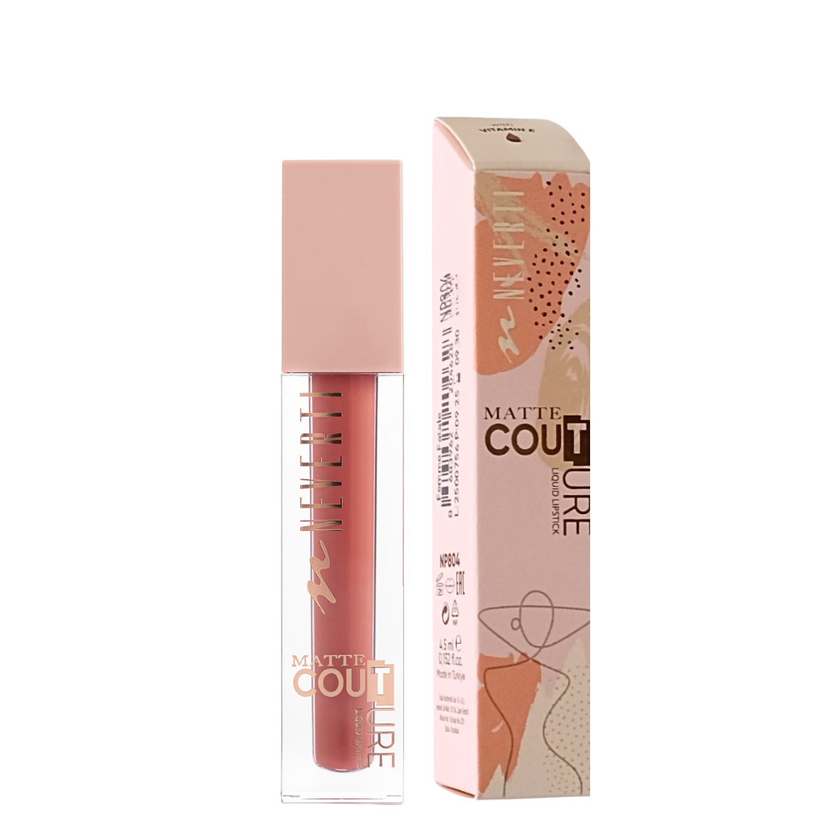 Помада для губ матова Neverti MATTE COUTURE LIQUID NP804 102 Lady Dior Світло-коричневий (13356229)