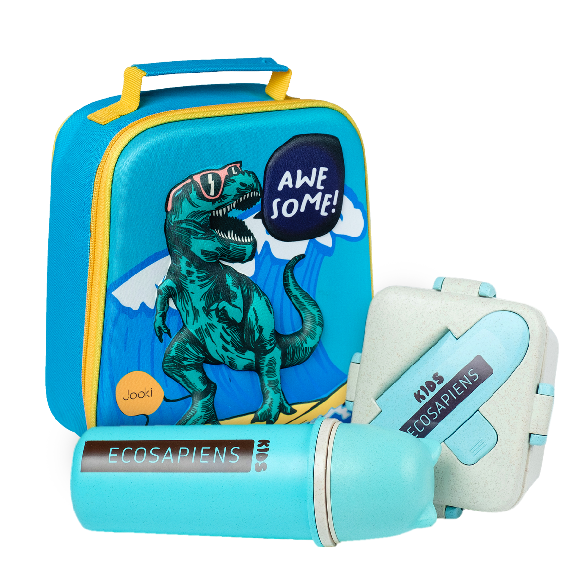 Ланч набор Jooki Dinosour Kids Бирюзовый