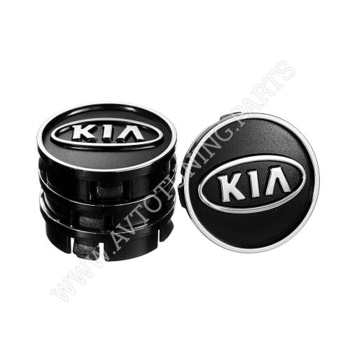 Заглушка колесного диска KIA пластик 60x55 мм 4 шт.Black