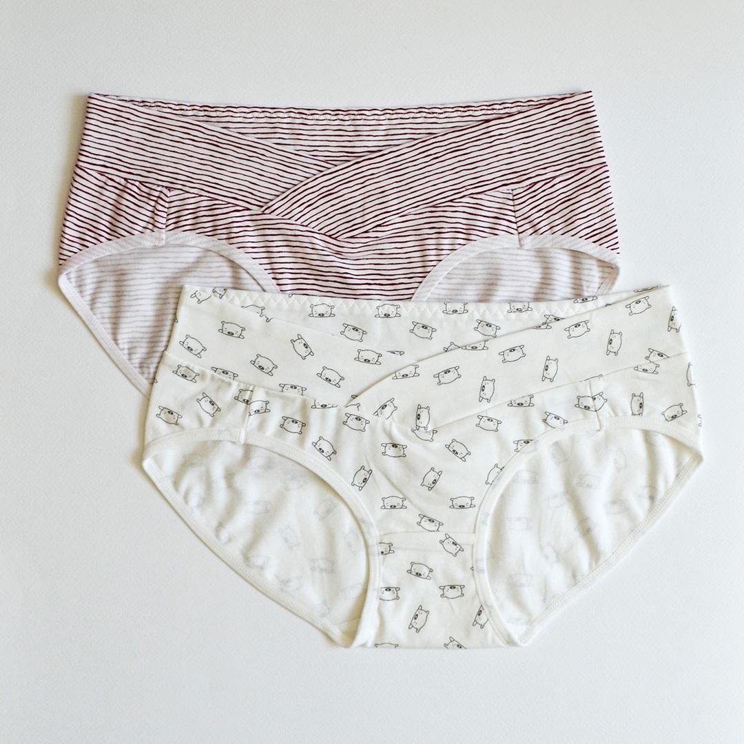 Набір трусиків для вагітних р. XXL 2 шт. Білий/Бордовий в смужку (002-001002XXL) Набір трусиків для вагітних р. XXL 2 шт. Білий/Бордовий в смужку (002-001002XXL)