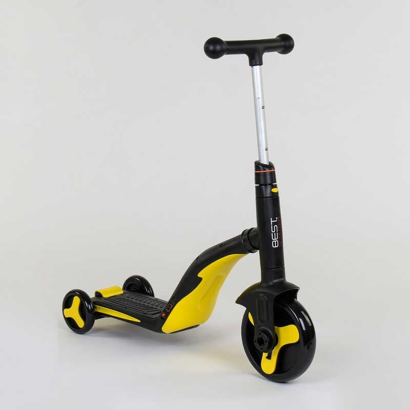 Самокат дитячий Best Scooter 3в1 з PU колесами світло/музика Yellow (80453) - фото 1