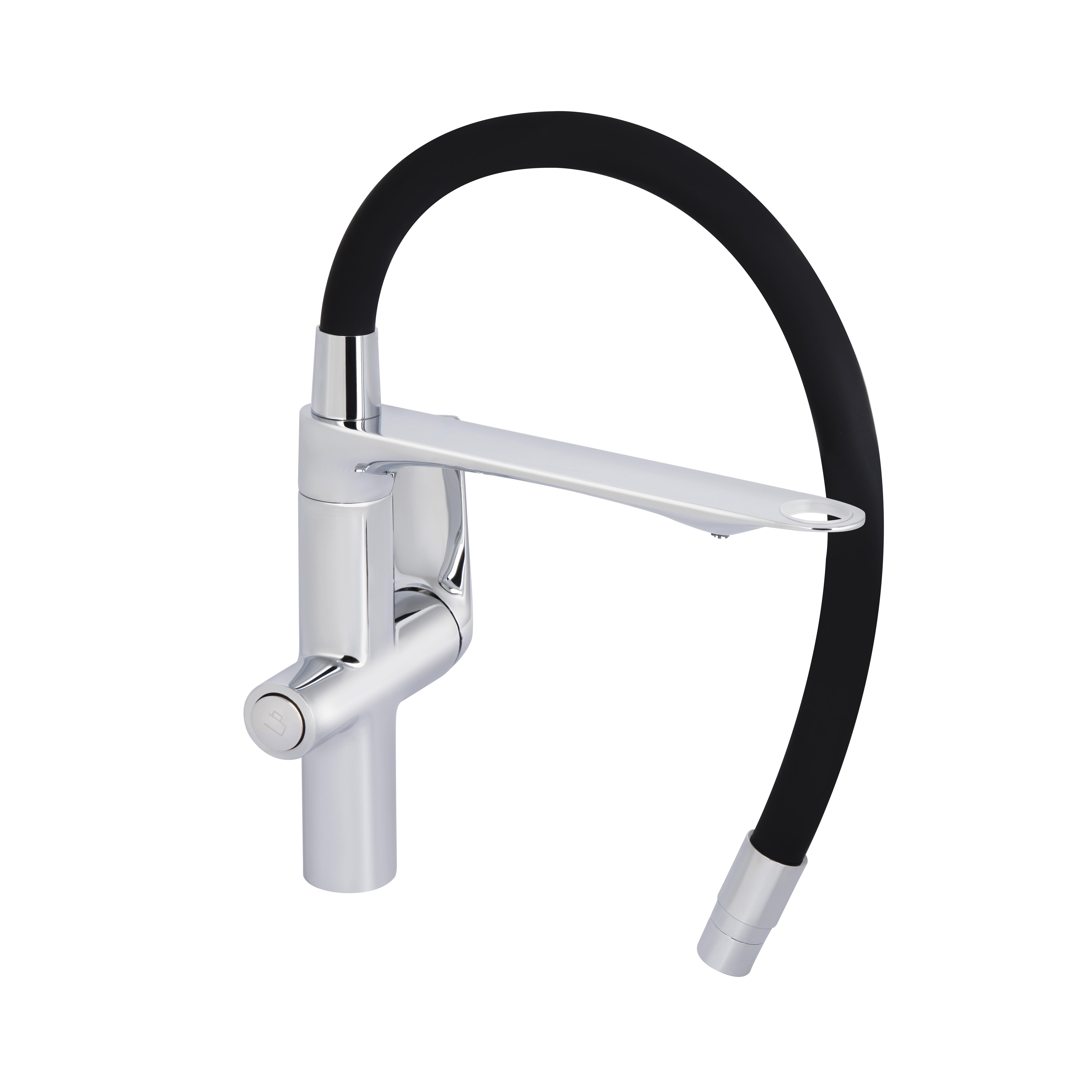 Смеситель для кухни Qtap Vlasta с гибким изливом с подключением для питьевой воды Chrome (QTVLA364CRM45648)