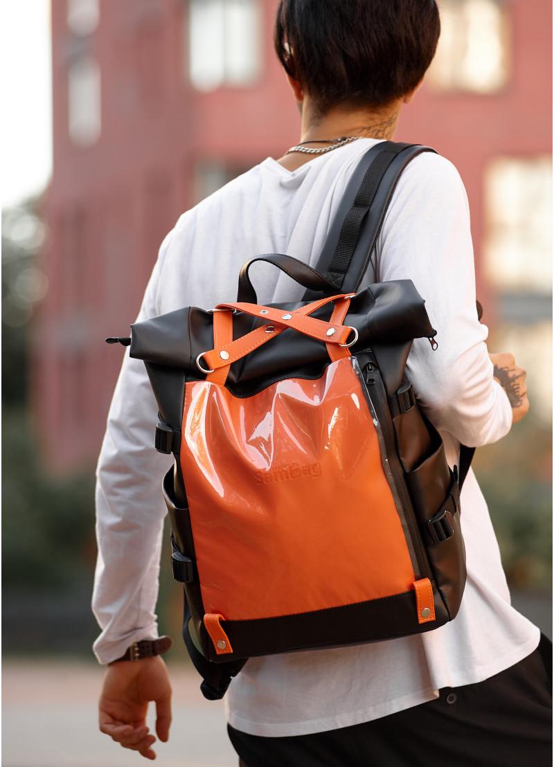 Рюкзак мужской Sambag RollTop Hacking Черно-оранжевый (15373026e) - фото 5 Рюкзак мужской Sambag RollTop Hacking Черно-оранжевый (15373026e) - фото 5
