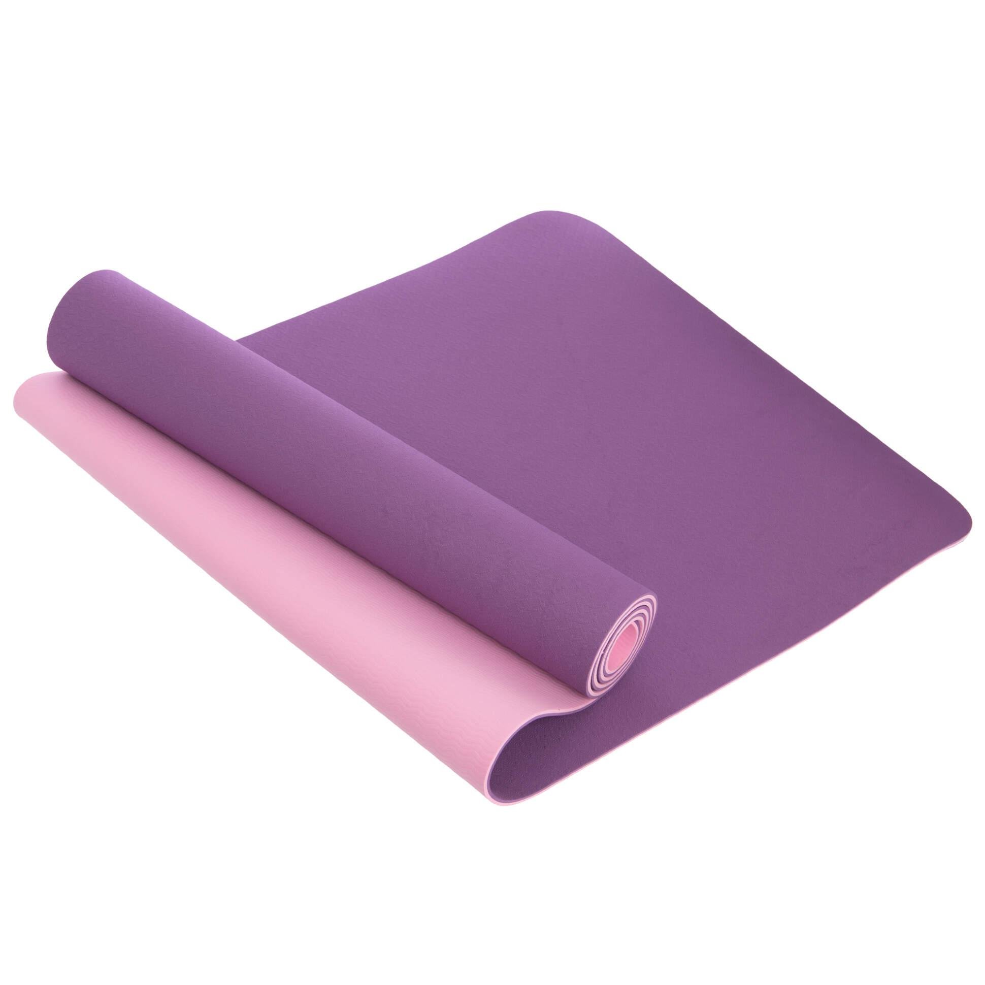 Килимок для фітнесу та йоги Yoga Mat ZEL FI-3046 2x-шаровий Фіолетовий/Рожевий