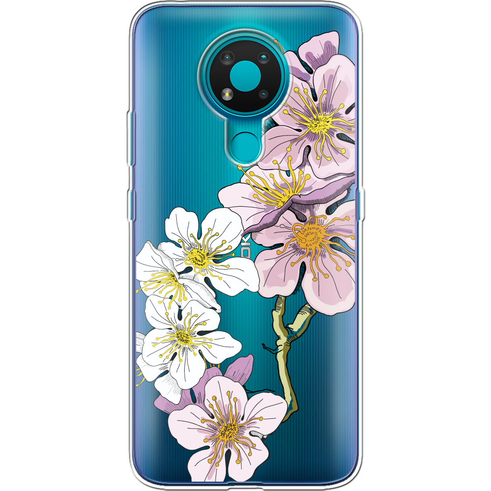 Чохол Boxface Nokia 3.4 Cherry Blossom Прозорий силікон (41292-cc4-41292)