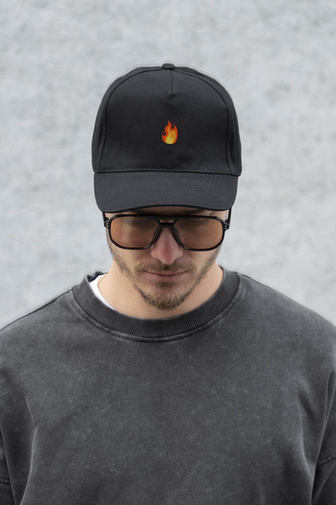 Бейсболка Without с принтом Fire унисекс Black (8049747)