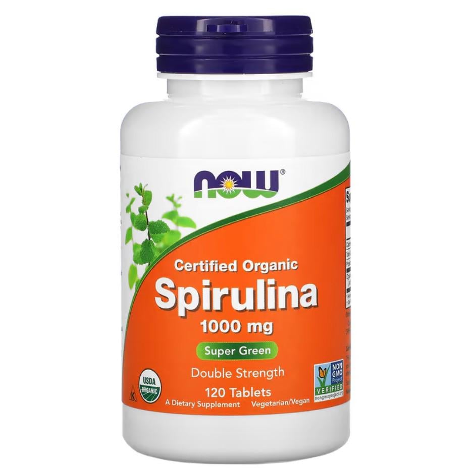 Натуральная добавка Now Foods Spirulina Certified Organic 1000 мг 120 таблеток