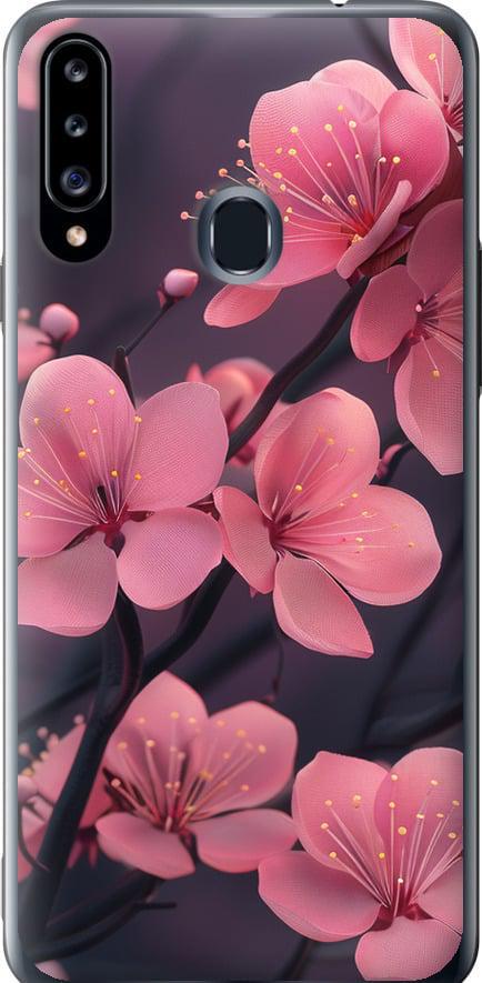 Чехол на Samsung Galaxy A20s A207F Пурпурная сакура (6075t-1775-42517)
