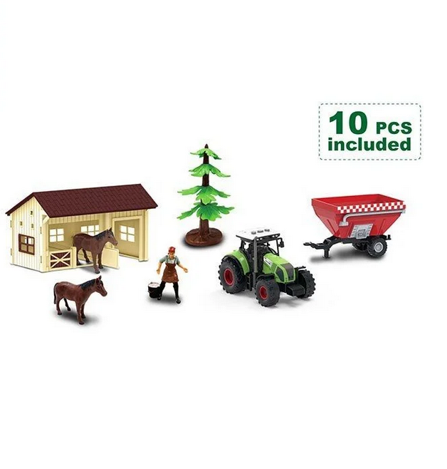 Детский игровой набор Ферма 550-27 K трактор инерционный механизм/съемный прицеп/фигурки звуковые эффекты/подсветка (2420805254) - фото 2 Детский игровой набор Ферма 550-27 K трактор инерционный механизм/съемный прицеп/фигурки звуковые эффекты/подсветка (2420805254) - фото 2