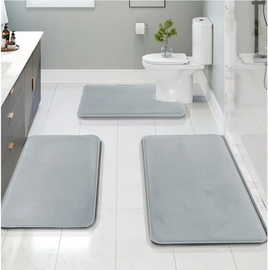 Набор ковриков в ванную и туалет Smooth Premium Memory Foam 3в1 80х50/60х40/60х50 см Серый (NKMaxSmooth0002) Набор ковриков в ванную и туалет Smooth Premium Memory Foam 3в1 80х50/60х40/60х50 см Серый (NKMaxSmooth0002)