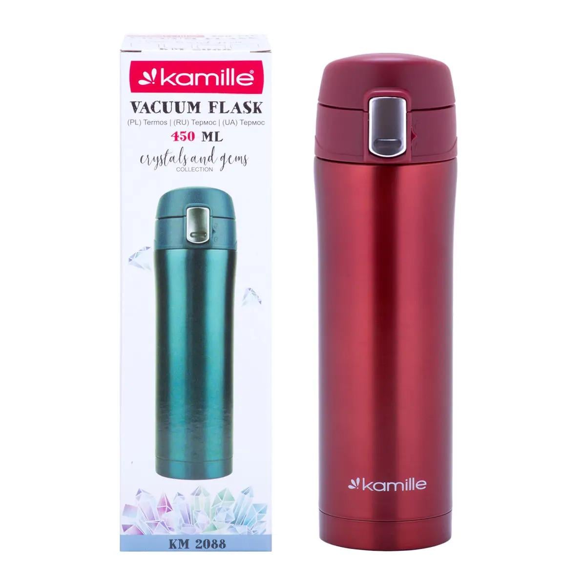 Термос Kamille из нержавеющей стали 450 мл Красный (KM-2088)
