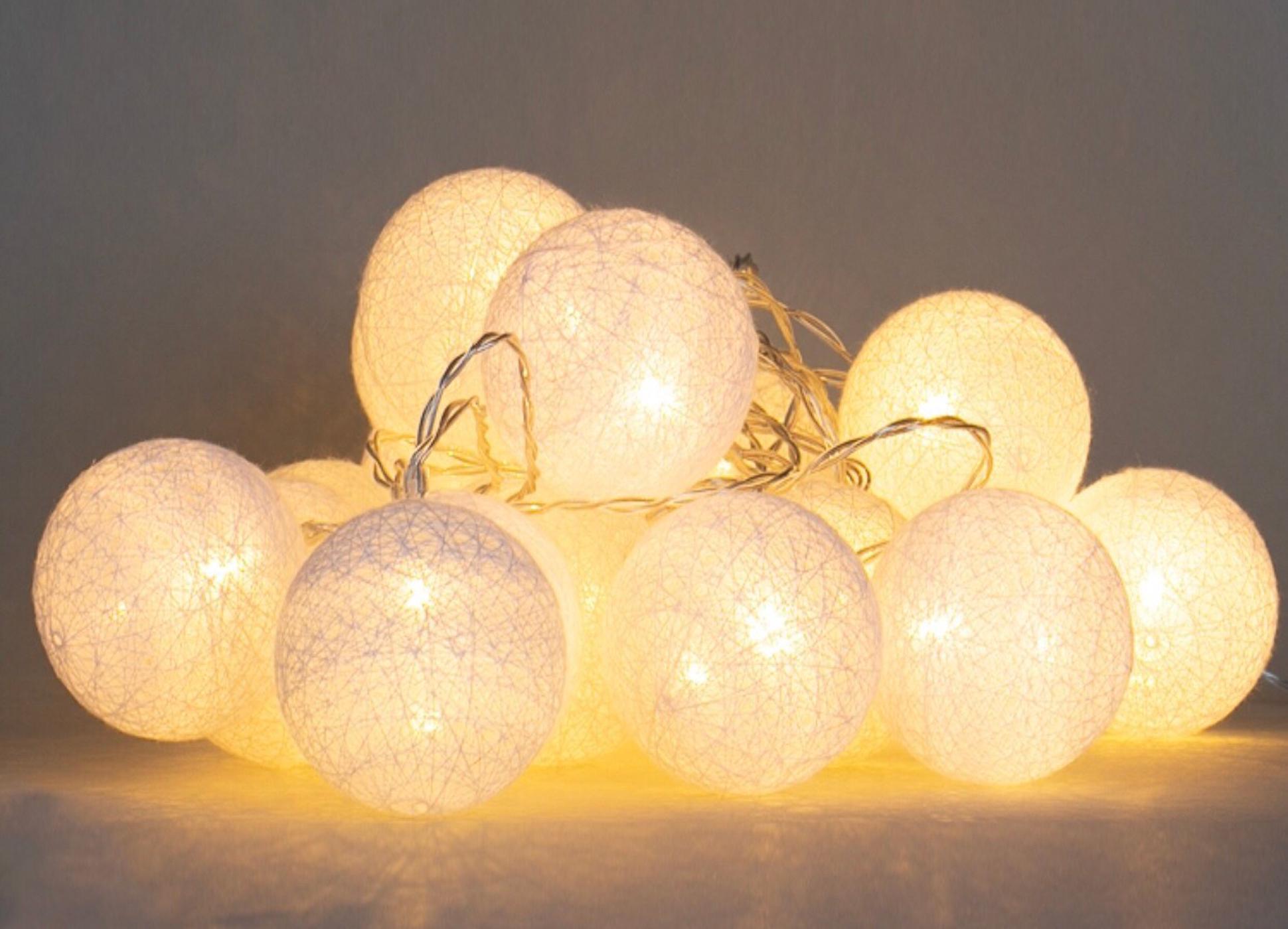 Тайские фонарики 20 шариков Серебренный