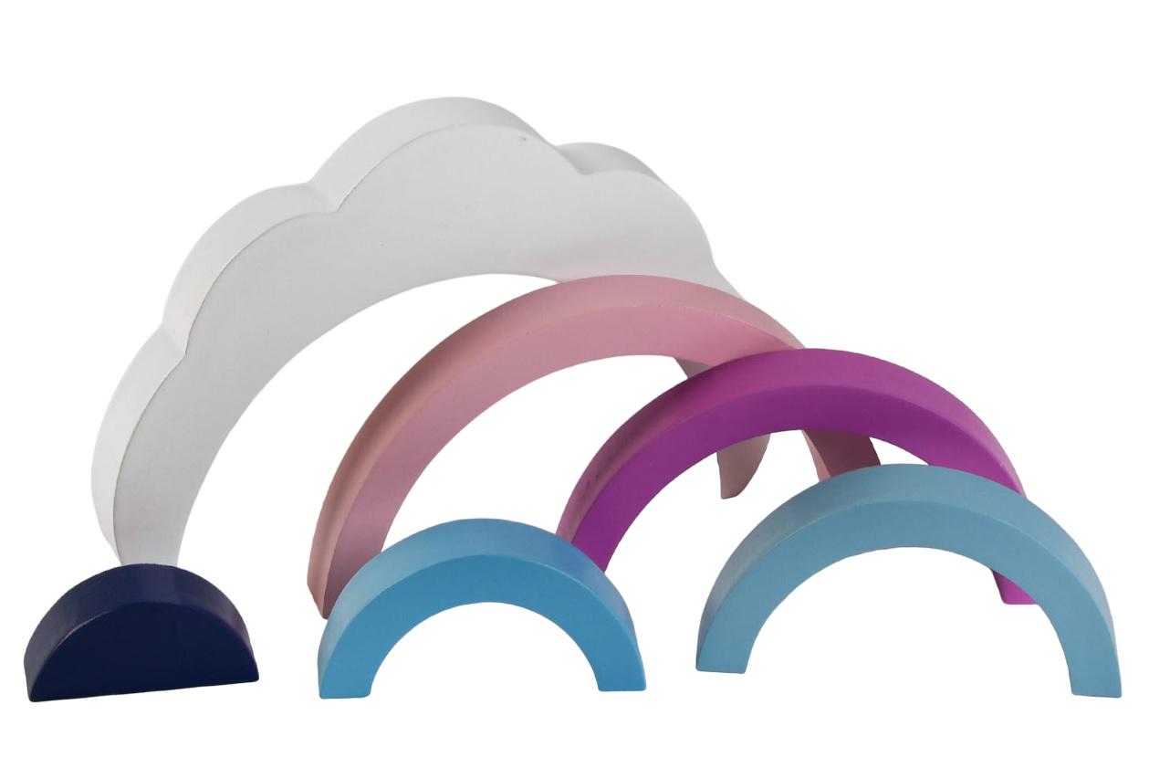 Игра логика деревянная WENYI Радуга и облако пирамидка/6 элементов Multicolor (109938)