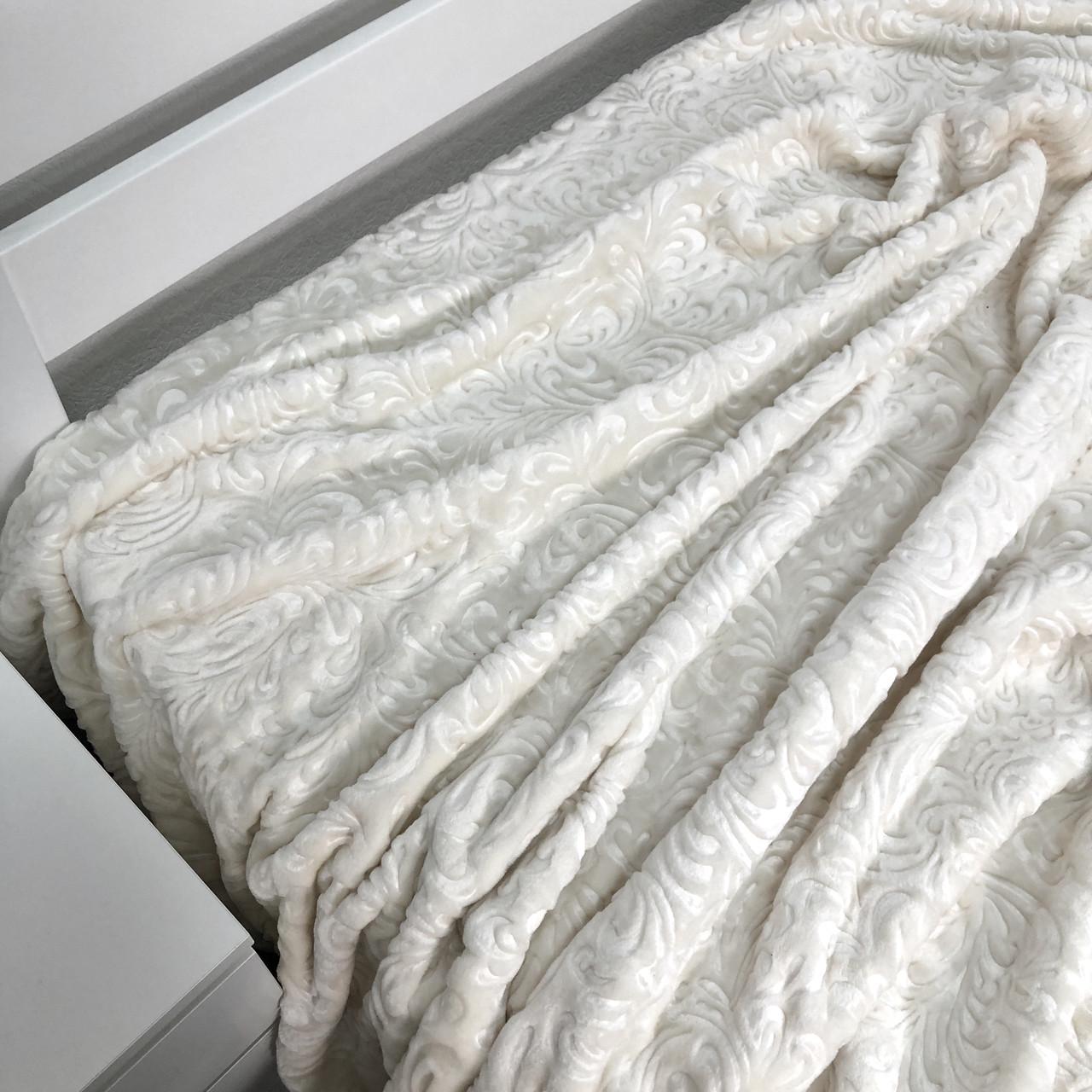 Плед велюровий з видавкою Vie Nouvelle акрил 200х240 см Молоко Плед велюровий з видавкою Vie Nouvelle акрил 200х240 см Молоко