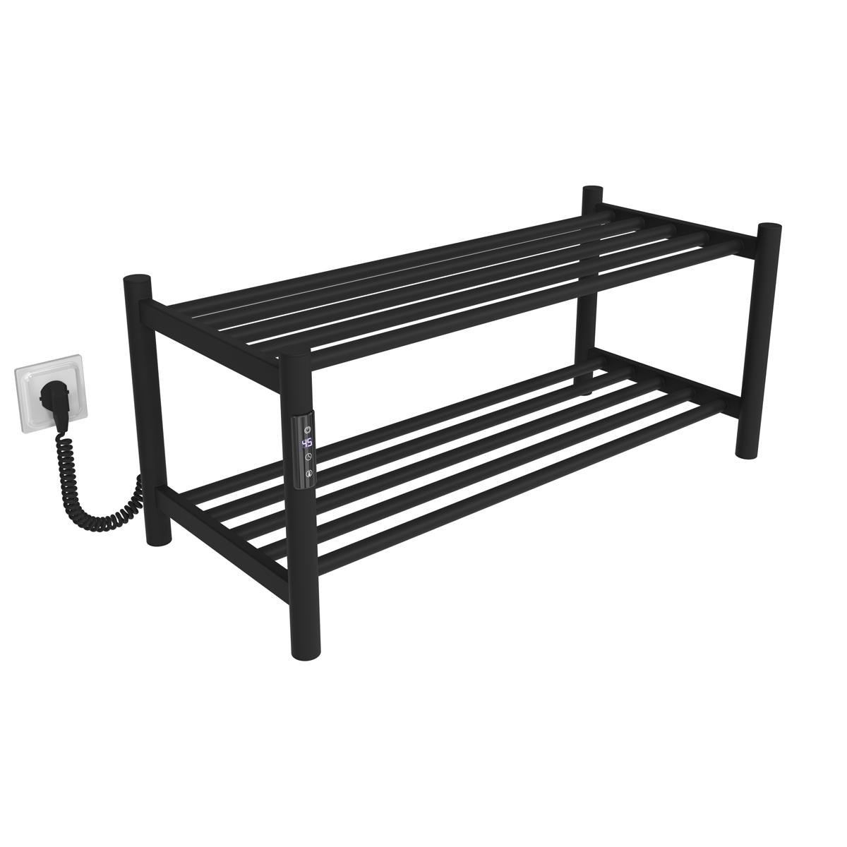 Сушилка электрическая Deffi Tiffany П2 JD03 левое подключение нержавеющая сталь 350х800 мм Черный (C.PT.35.80.2.EBL1)