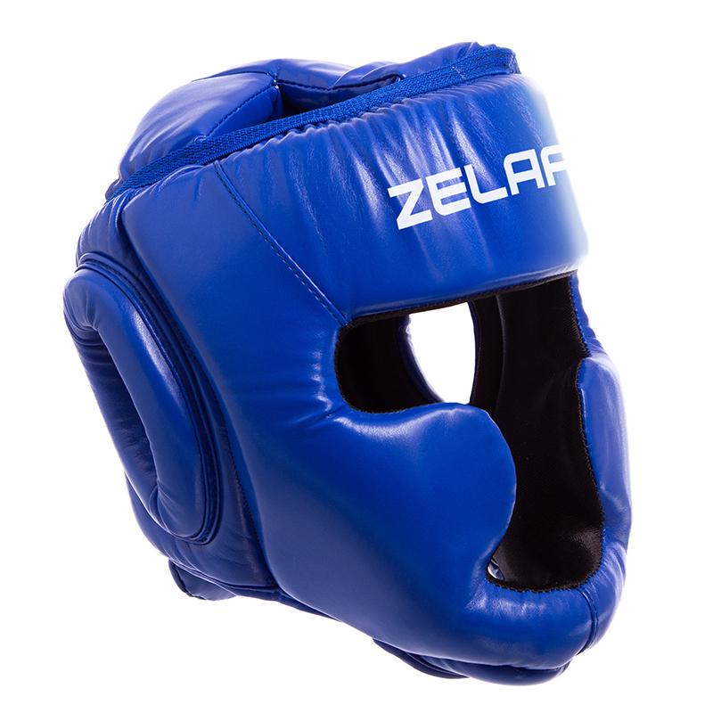 Шлем боксерский Zelart BO-6001 с полной защитой M Синий (37429462)