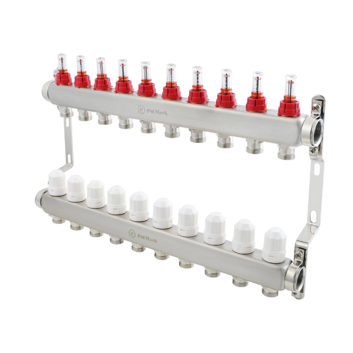 Коллектор Polmark 1"х3/4" 10 выходов PSMF110 - фото 1 Коллектор Polmark 1"х3/4" 10 выходов PSMF110 - фото 1