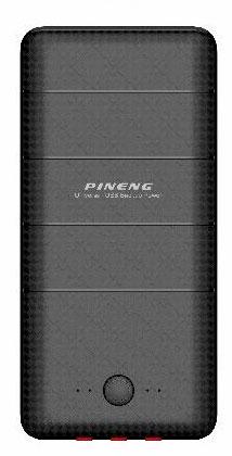 Повербанк Pineng PN-857 со встроенным Micro USB/Lightning/Type-C/USB кабелем 10000 mAh Black (85701)