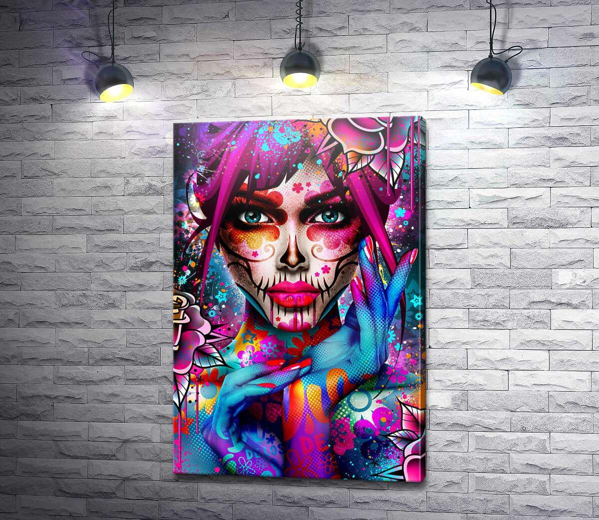 Картина ArtPoster Дівчина в образі смертельної краси з отруйними кольорами 87x130 см Модуль №1 (003856)