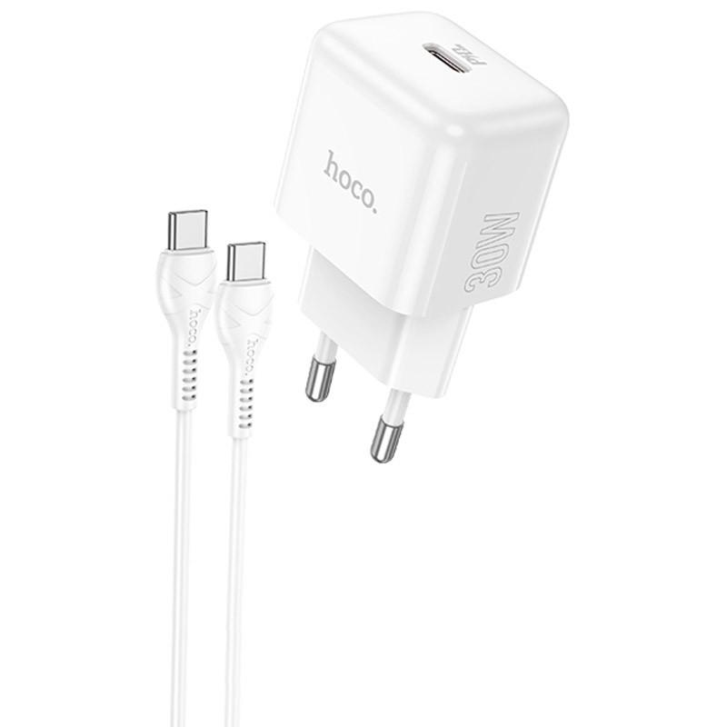 Мережевий зарядний пристрій Hoco N32 Glory PD30W Type-C to Type-C White (00000064551_1)