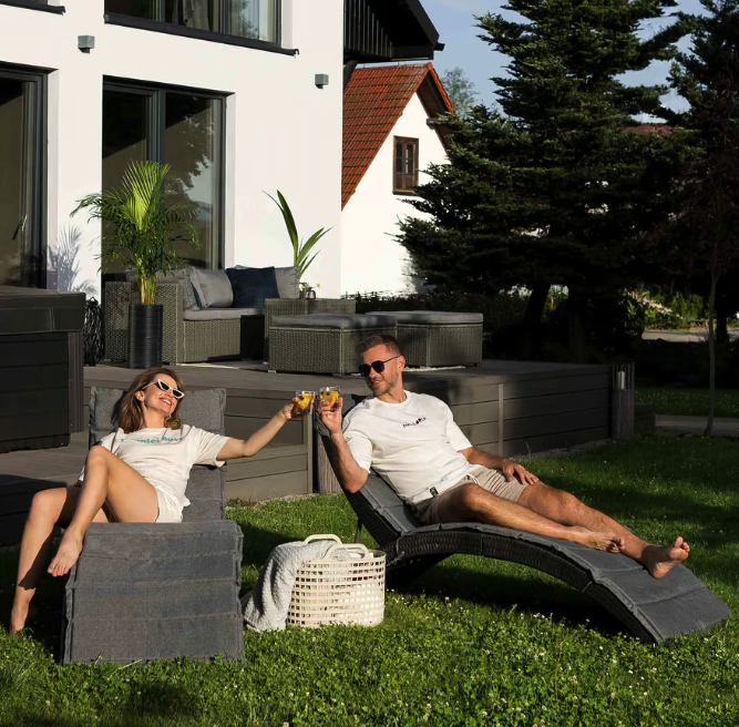 Шезлонг садовый Di Volio Ciampino Черно-графитовый (23853383) - фото 5 Шезлонг садовый Di Volio Ciampino Черно-графитовый (23853383) - фото 5