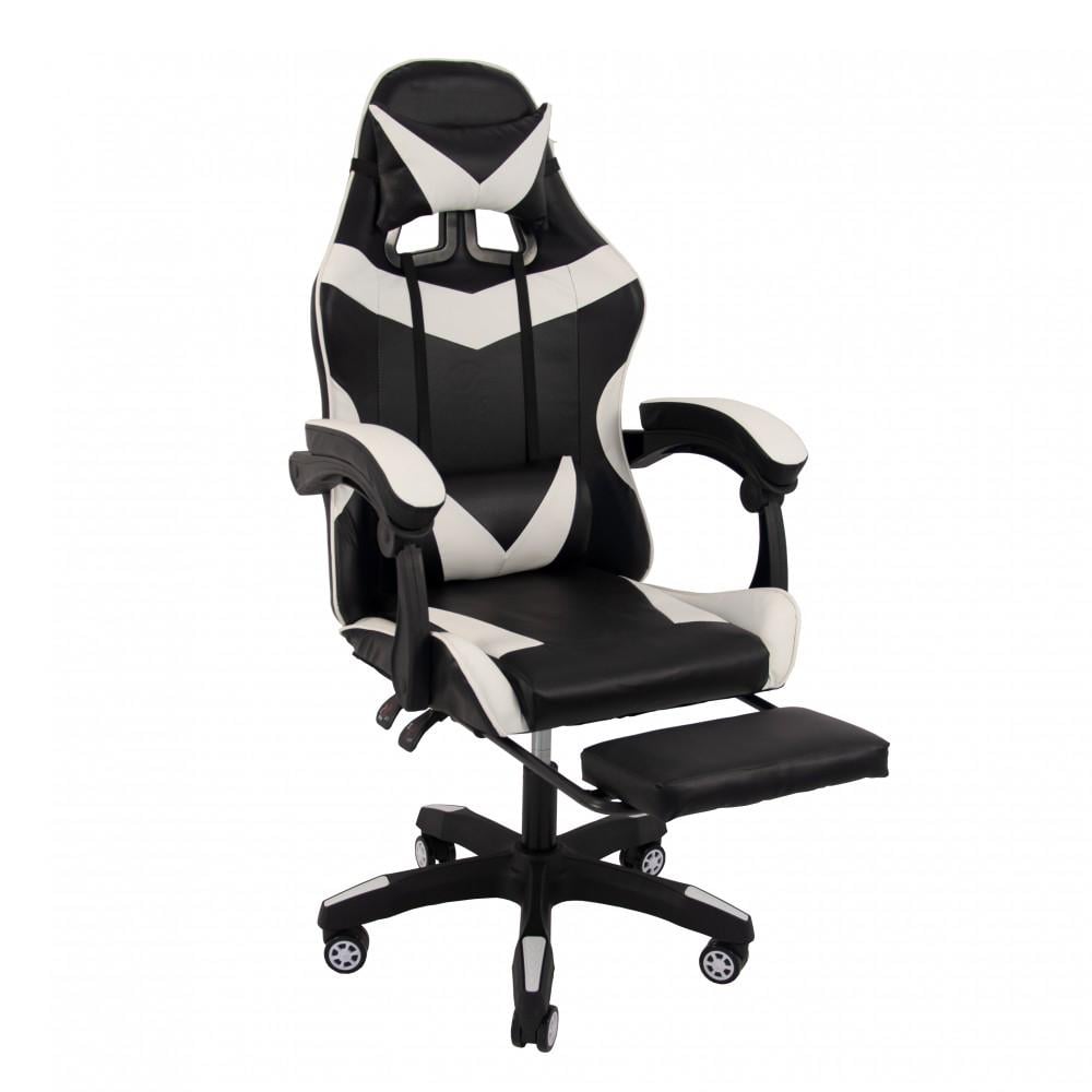 Кресло геймерское Bonro B-810 TPF с подставкой для ног Белый (42400962)