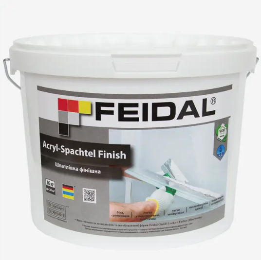 Шпаклевка финишная интерьерная Acryl-Spachtel Finish Feidal 16 кг (27581722) Шпаклевка финишная интерьерная Acryl-Spachtel Finish Feidal 16 кг (27581722)